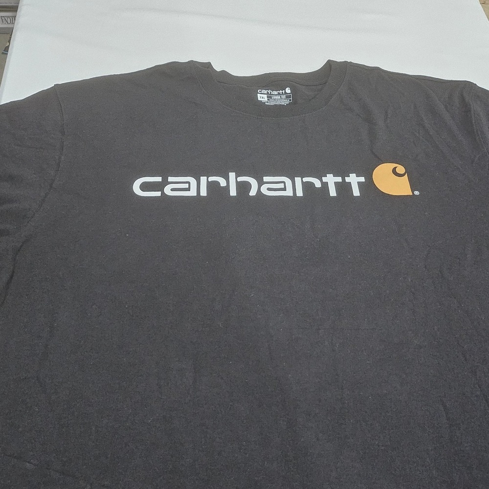 Carhartt Mens 2XL Loose Fit Graphic T-Shirt Black Cotton Short Sleeve